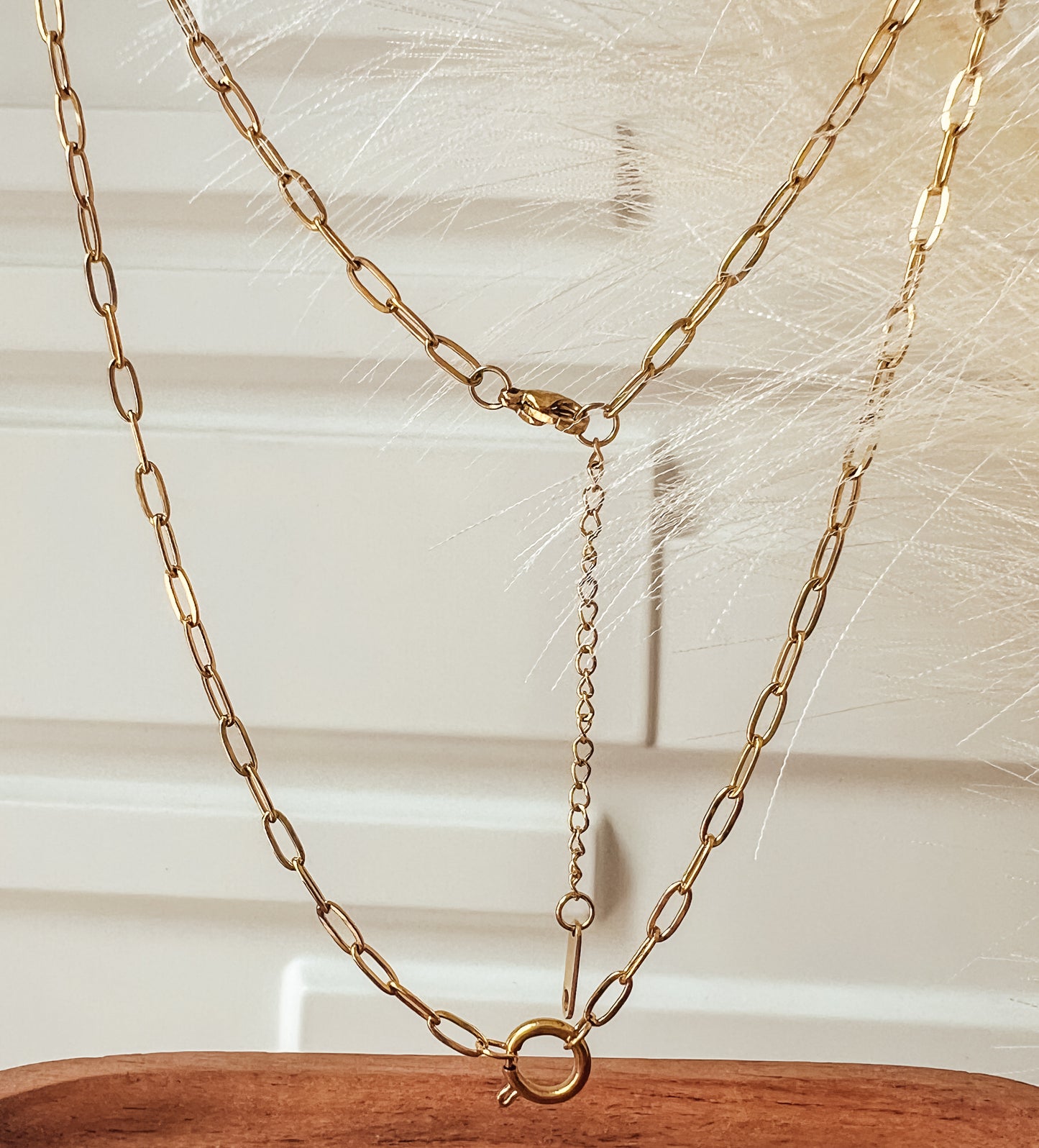 Paperclip Charm Necklace with Extender