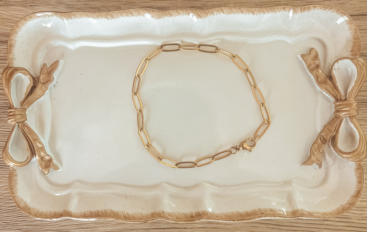 Alicia PaperClip Gold Bracelet