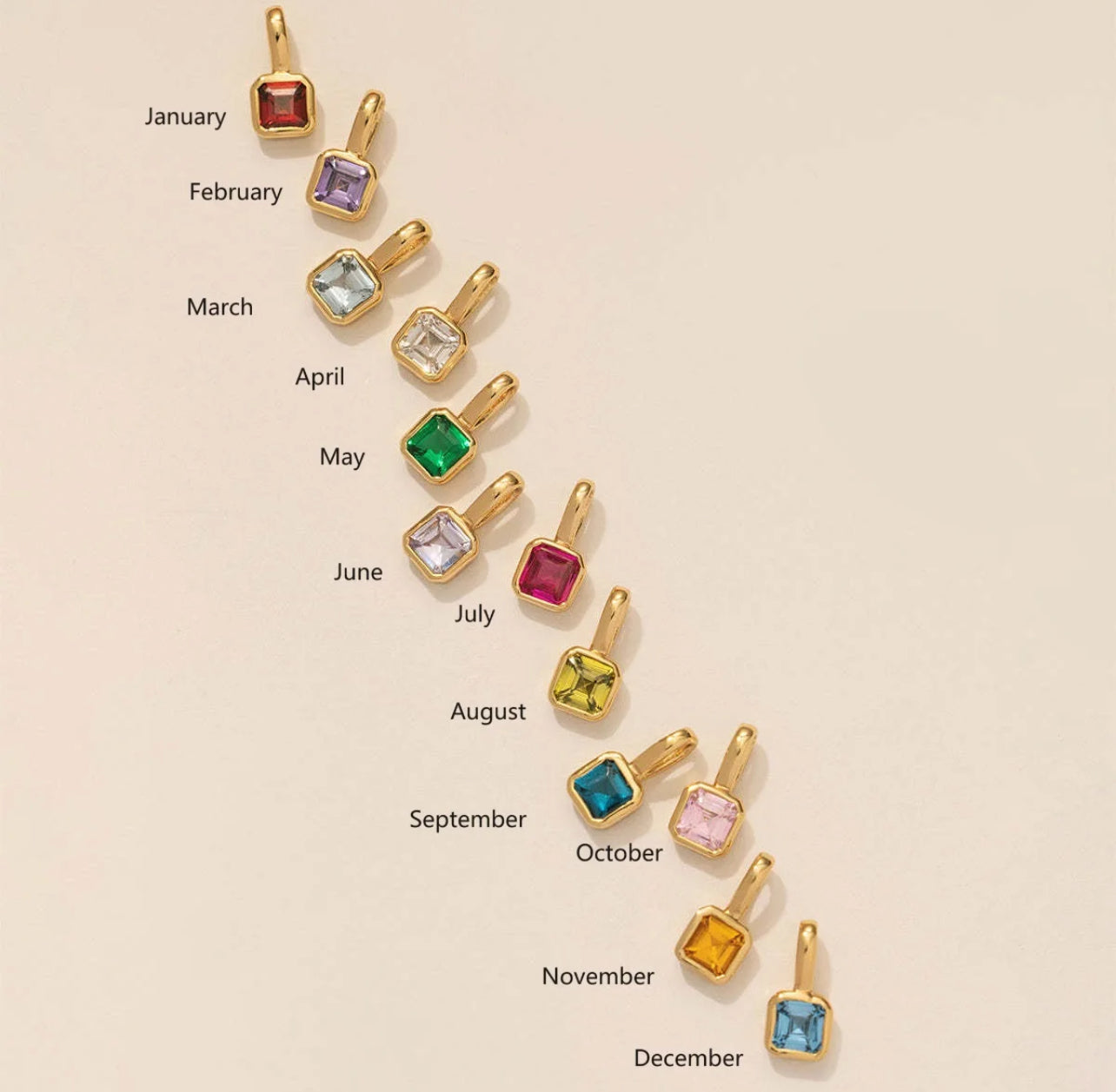 Birthday Stone Charms