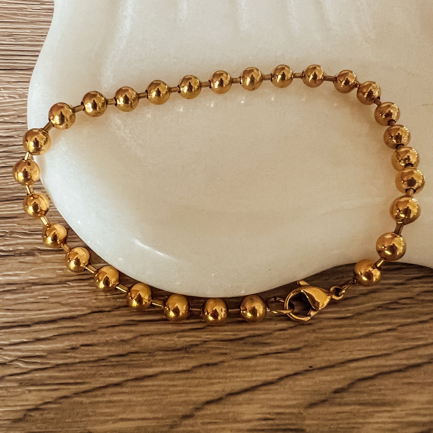 Anissa 18k Gold Ball Chain Bracelet