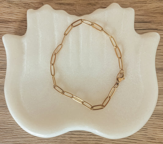 Alicia PaperClip Gold Bracelet